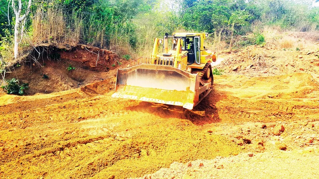 Bulldozer clearing and levelling ground on a LinCon project site